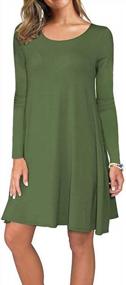 img 3 attached to AUSELILY Women'S Long Sleeve T-Shirt Dress With Convenient Pockets - Casual And Flattering Swing Design