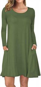 img 4 attached to AUSELILY Women'S Long Sleeve T-Shirt Dress With Convenient Pockets - Casual And Flattering Swing Design