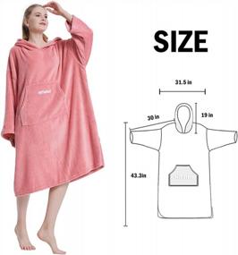 img 3 attached to Stay Warm And Comfy With Hiturbo Plush Changing Robe! Oversize Hooded Surf Poncho With Pocket For Aquatics And Home