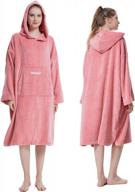 stay warm and comfy with hiturbo plush changing robe! oversize hooded surf poncho with pocket for aquatics and home логотип