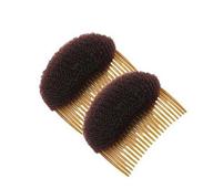 2pcs long 3.3inch hair decoration comb sponge foam hair volume enhancer 🔸 insert hair base styling accessories back do beehive hair styler hair volumizing tool (brown) logo