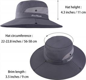 img 3 attached to Cooraby Women Summer Sun Hat Ponytail Hole Cap Широкие поля Регулируемая шляпа
