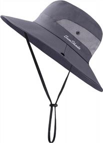 img 4 attached to Cooraby Women Summer Sun Hat Ponytail Hole Cap Широкие поля Регулируемая шляпа