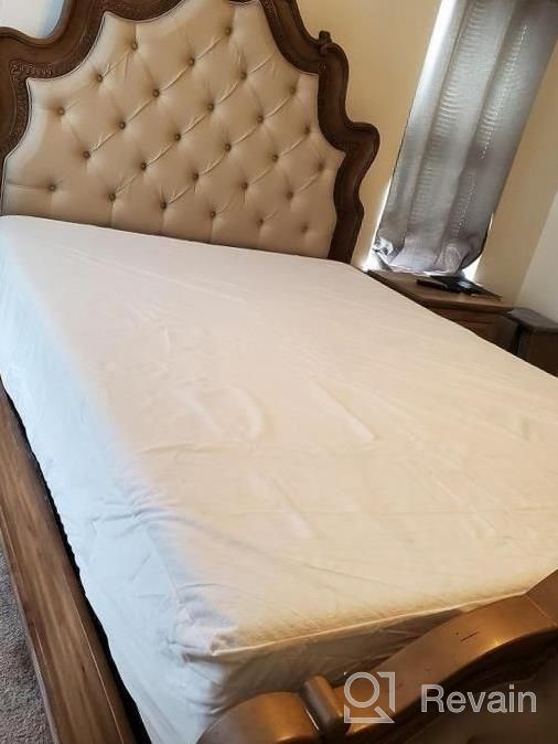 img 1 attached to Protect Your Mattress With PlushDeluxe Premium Waterproof Encasement - 6-Sided Zipper Cover, The Perfect Fit For King Size Bed (9-12 Inches) review by Tania Swenson