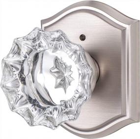 img 4 attached to Brushed Nickel Interior Door Knobs With Lock For Bathroom And Bedroom Doors - CLCTK Premium Glass Door Knob Set