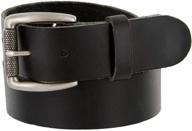 men's full leather jean belt - one piece casual style logo
