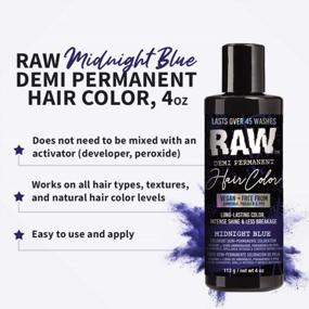 img 2 attached to Vegan Midnight Blue Demi-Permanent Hair Color: Ammonia, Paraben & PPD-Free, Long-Lasting (45+ Washes), 4Oz By RAW
