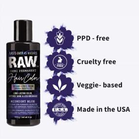 img 1 attached to Vegan Midnight Blue Demi-Permanent Hair Color: Ammonia, Paraben & PPD-Free, Long-Lasting (45+ Washes), 4Oz By RAW