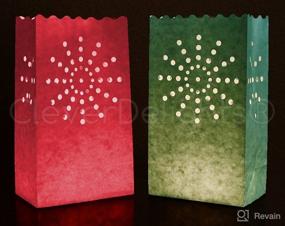 img 1 attached to 💡 CleverDelights Pack of 10 Red and Green Luminary Bags - Sunburst Design - Ideal for Wedding, Party, Christmas, and Holiday Luminaria