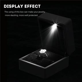 img 3 attached to LED Lighted Square Ring Box Jewelry Display Case - Ideal For Engagement, Wedding, And Gifting Purposes