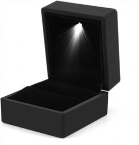 img 4 attached to LED Lighted Square Ring Box Jewelry Display Case - Ideal For Engagement, Wedding, And Gifting Purposes