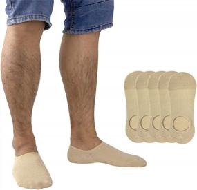img 2 attached to 5 пар носков-невидимок для мужчин и женщин - хлопок, тонкие, нескользящие носки с низким вырезом на плоской подошве, невидимые повседневные носки-лодочки