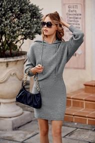 img 2 attached to 2023 Fashion - PRETTYGARDEN Women'S Winter Rib Knit Pullover Sweater & Fall Dresses Long Sleeve Hooded Bodycon Dress