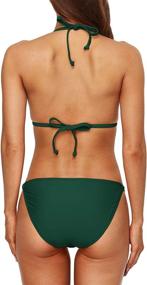 img 1 attached to 🩱 Triangle Padded Halter Swimsuit for Women's Clothing" at Swimsuits & Cover Ups - Enhanced SEO