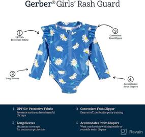 img 1 attached to Gerber Baby-Girls Long Sleeve Rashguard Swimsuit – Toddler One Piece