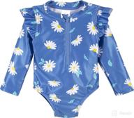 gerber baby-girls long sleeve rashguard swimsuit – toddler one piece logo