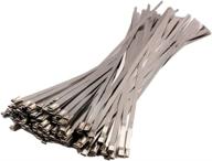 🔒 100 pcs 5.9 inch stainless steel cable zip ties - coated locking mechanism for exhaust wrap логотип