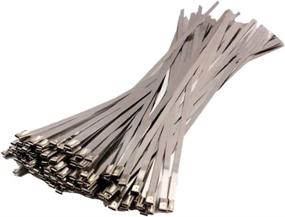 img 2 attached to 🔒 100 Pcs 5.9 Inch Stainless Steel Cable Zip Ties - Coated Locking Mechanism for Exhaust Wrap