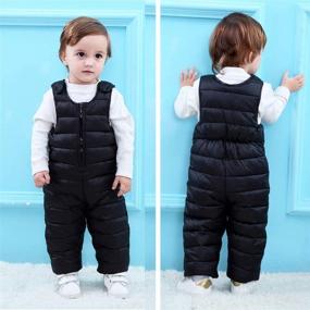 img 2 attached to 🧥 Cozy and Lightweight: Happy Cherry Kids Baby Boys Girls Winter Sleeveless Overalls for Ultimate Warmth and Comfort