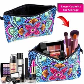 img 1 attached to Women'S 5Pcs Waterproof Cosmetic Makeup Pouches Bulk With Mandala Flower Patterns - Travel Toiletry Organizer Zipper Pencil Bags By Shynek