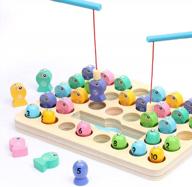 магнитная деревянная рыболовная игра монтессори для детей - изучайте алфавит, цифры, цвета и мелкую моторику - развивающая игрушка для детей 3, 4 и 5 лет логотип