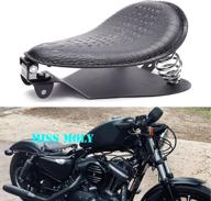 crocodile leather motorcycle bobber solo seat spring base plate bracket kit for harley sportster xl 883 1200 48 (black-crocodile leather) logo