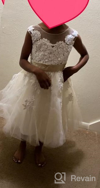 img 1 attached to 🏻 PLUVIOPHILY Miama Champagne Lace Tulle Wedding Flower Girl Dress: Perfect Junior Bridesmaid Attire review by Alexa Olea