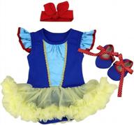 первый рождественский наряд принцессы для маленьких девочек - костюм белоснежки с минни русалочкой, комбинезон, платье-пачка с повязкой на голову и обувью логотип