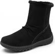 cozy & chic: women's winter snow boots with faux fur lining and short ankle fit for outdoor adventures logo