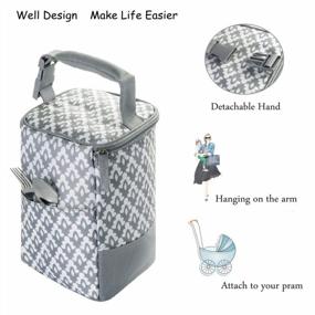 img 1 attached to Insulated Baby Bottle Bag For Daycare - MBJERRY Size Upgrade Breastmilk Cooler Bag Baby Bottle Tote Bags, Easily Attaches To Stroller(Gray,Fits Up To 4 Large 8 Oz. Bottles)