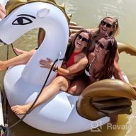 img 1 attached to Giant Inflatable Golden Swan Pegasus Pool Float - Perfect For Summer Beach Swimming & Outdoor Pool Parties! review by Billy Dotie