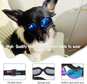 img 2 attached to 🐶 PEDOMUS Dog Sunglasses: Stylish Blue Goggles for Small Dogs - UV Protection, Windproof & Waterproof!