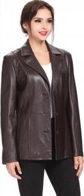 img 1 attached to Shine Like A Diamond: BGSD Women'S Crystal Lambskin Leather Blazer In Regular, Plus, And Petite Sizes