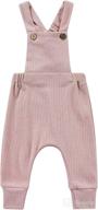 solid ribbed halter backless jumpsuits: newborn baby girls boys strap suspender overalls logo