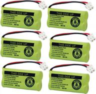 6 pack compatible ni-mh cordless phone battery for vtech cs6719-2, at&t el52300, bt183342, bt283342, bt162342/bt262342 and bt166342/bt266342 - 2.4v 400mah logo