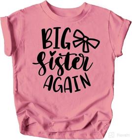 img 3 attached to 👧 Olive Loves Apple Big Sister Again Sibling Announcement Shirts for Baby and Toddler Girls: Perfect Sibling Outfits!