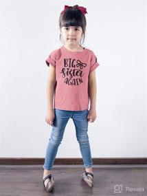 img 2 attached to 👧 Olive Loves Apple Big Sister Again Sibling Announcement Shirts for Baby and Toddler Girls: Perfect Sibling Outfits!