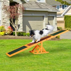 img 3 attached to 🐶 PawHut Wooden Dog Agility Seesaw: Versatile Training Toy for Exercise and Fun | Weather Resistant Pet Supplies | 71" L x 12" W x 12" H