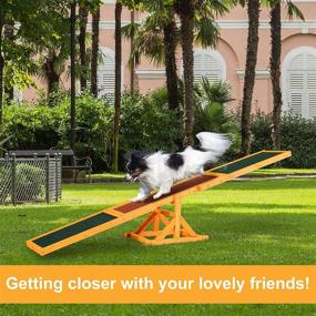 img 1 attached to 🐶 PawHut Wooden Dog Agility Seesaw: Versatile Training Toy for Exercise and Fun | Weather Resistant Pet Supplies | 71" L x 12" W x 12" H