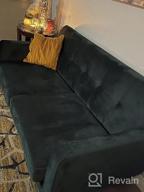img 1 attached to Stylish HONBAY Grey Velvet Loveseat: Elegant 2-Seater Sofa with Wood Legs for Small Spaces, Bedroom, Office review by Hector Szymczak