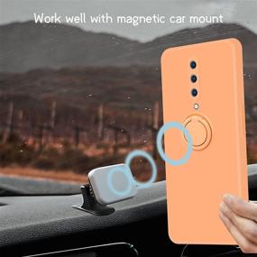 img 1 attached to 📱 Coqibel Dark Orange OnePlus 8T 5G Case: Liquid Silicone Cover with 360° Ring Kickstand, Car Mount Function, and Microfiber Liner - Slim Full Body Protection for 6.55'' Inch