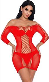 img 4 attached to Women'S Mesh Babydoll Dress Lingerie Nightgown With Criss Cross Long Sleeves - QuneusHot Pajamas