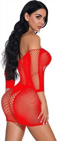 img 2 attached to Women'S Mesh Babydoll Dress Lingerie Nightgown With Criss Cross Long Sleeves - QuneusHot Pajamas