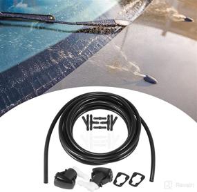 img 2 attached to 🚗 ACROPIX Front Windshield Washer Hose Kit for Dodge Durango - 3 Meter Fluid Hose, 12 Pcs Connectors - Pack of 15 Black