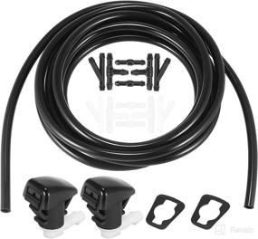 img 4 attached to 🚗 ACROPIX Front Windshield Washer Hose Kit for Dodge Durango - 3 Meter Fluid Hose, 12 Pcs Connectors - Pack of 15 Black