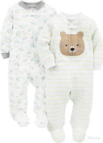 img 4 attached to 👶 Unisex Cotton Footed Sleep and Play Set for Babies by Simple Joys by Carter's, Pack of 2