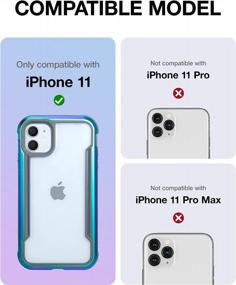 img 3 attached to Raptic Shield IPhone 11 Case, 10Ft Drop Tested Shockproof Protective Clear Cover With Aluminum Frame, Anti-Yellowing Technology For Long Lasting Durability - Iridescent