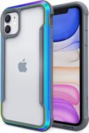 raptic shield iphone 11 case, 10ft drop tested shockproof protective clear cover with aluminum frame, anti-yellowing technology for long lasting durability - iridescent логотип