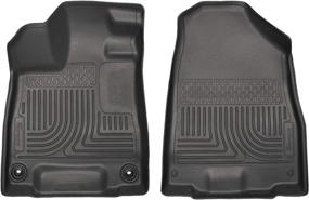 img 4 attached to Husky Liners Weatherbeater Series Front Floor Liners - Black (18401) for 2014-2020 Acura MDX: Top-quality 2 Pcs set