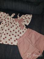 img 1 attached to Cute Summer Outfit For Toddler Girls: Ruffle Camisole Spot Dot Tops & Casual Shorts! review by Samuel Lewis